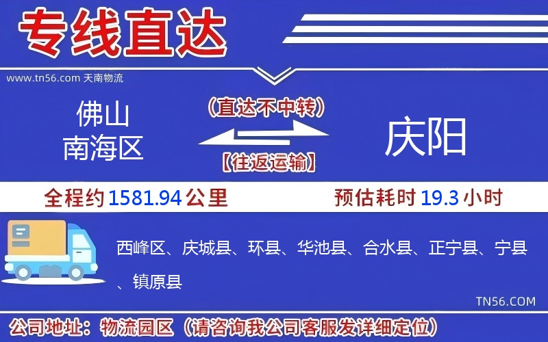 佛山南海區(qū)到慶陽物流公司 佛山南海區(qū)到慶陽物流公司