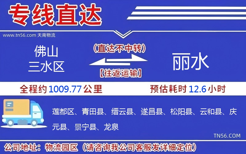 佛山三水區(qū)到麗水物流公司