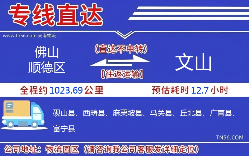 佛山順德區到文山物流公司 佛山順德區到文山物流公司