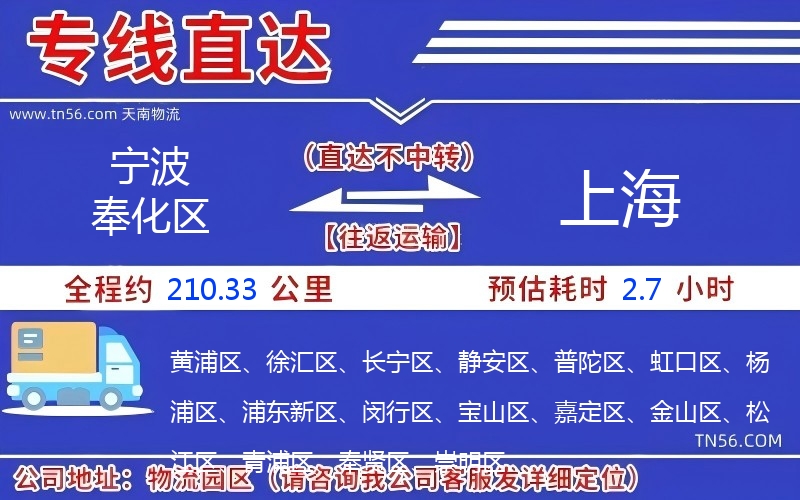 寧波奉化區到上海物流公司 寧波奉化區到上海物流公司