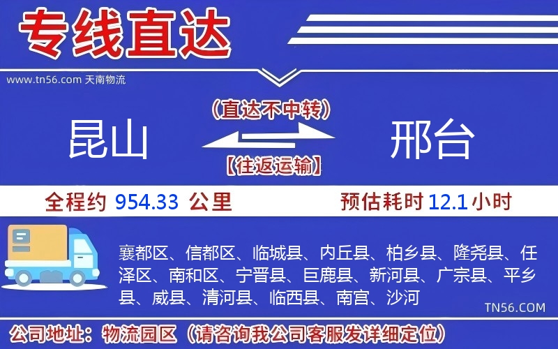 昆山到邢臺(tái)物流公司